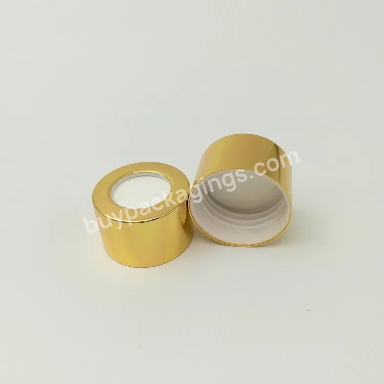 Oem Oem Custom 21mm 24mm 28mm 38mm Aluminium And Plastic Perfume Bottle Caps /silver Gold Rose Gold Color Aluminum Aroma Bottle Screw Lids Manufacturer/wholesale