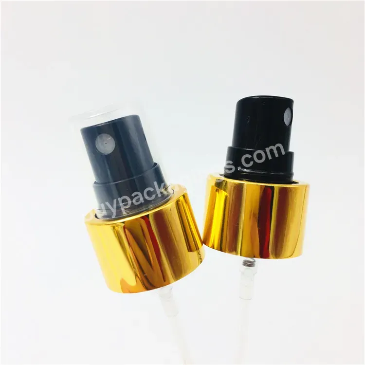 Oem Oem Custom 24/410 24mm Glossy Shiny Gold Black Aluminum Plastic Fine Mist Water Perfume Sprayers Manufacturer/wholesale