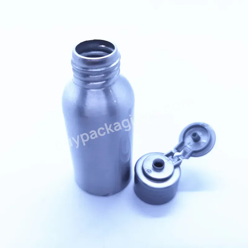 Oem Oem Custom 60ml Empty Small Empty Portable Silver Aluminum Shampoo Bottle With Flip Top Lid Manufacturer/wholesale