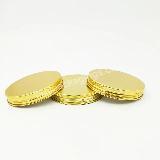 Oem Oem Custom Big Size 89mm Metal Aluminum Shiny Gold Screw Caps / Aluminum Screw Lids