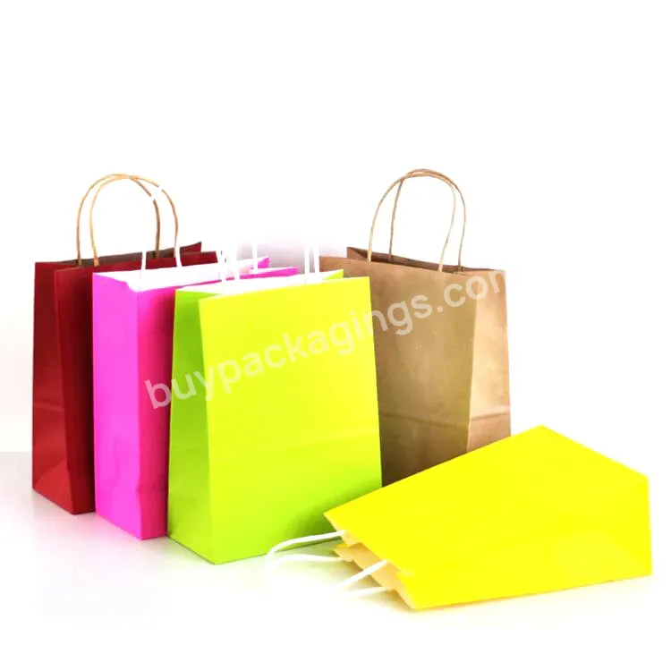 Oem Oem Custom China Suppliers Custom Printed Brown Kraft Paper Carrier Shopping Bag Take Out Delivery Bags