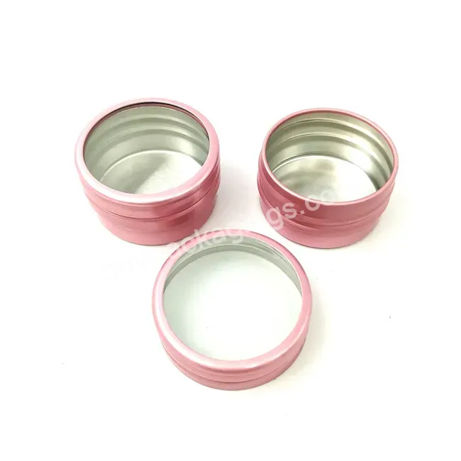 Oem Oem Custom Custom 10g 15g 20g Lip Balm Eye Shadow Metal Tins Empty Container Aluminum Cosmetic Cream Jar With Window Lid