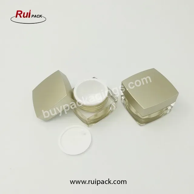 Oem Oem Custom Empty Acrylic Square Shape Skin Care Cream Cosmetic Jar 30g Manufacturer/wholesale