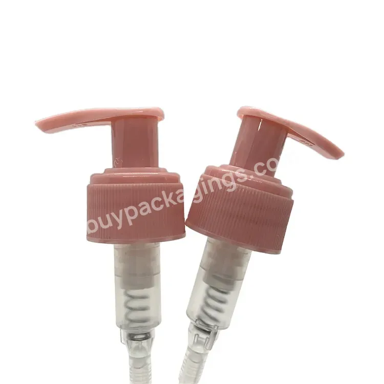 Oem Oem Custom Manufacture Pp Ribbed Lotion Pump Pink 24mm 28mm Left And Right Lock Cosmetic Shampoo Pump