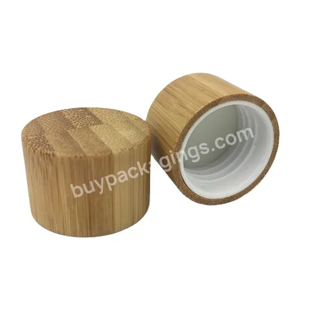 Oem Oem Custom Natural Eco Friendly Bamboo Screw Cap 20mm 24mm 28mm Wood Cap For Cosmetic Packaging