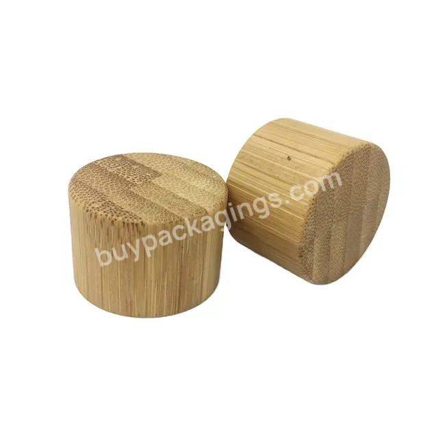 Oem Oem Custom Natural Eco Friendly Bamboo Screw Cap 20mm 24mm 28mm Wood Cap For Cosmetic Packaging