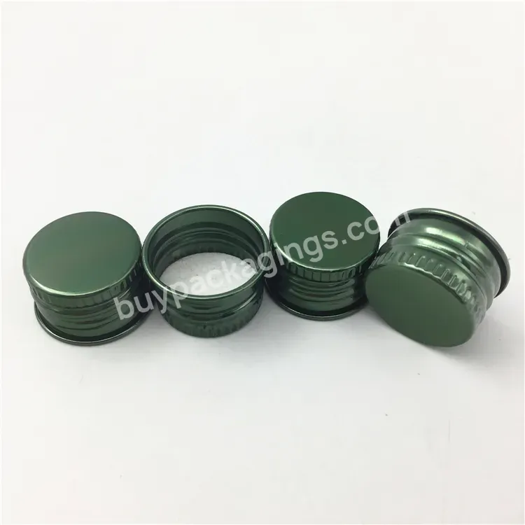 Oem Oem Custom Screw Metal Cap 20mm 24mm Customized Green Color Aluminum Lid Cap Manufacturer/wholesale