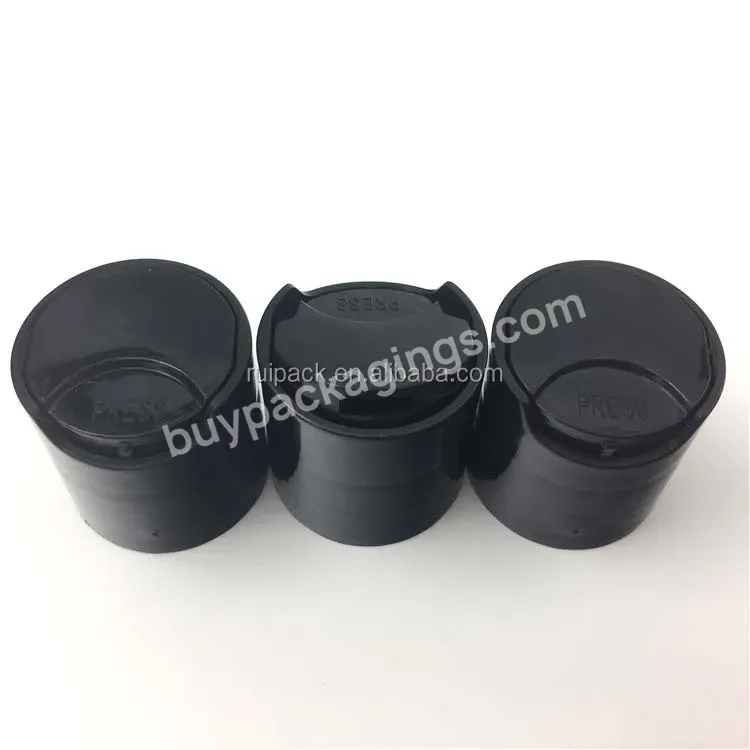 Oem Oem Custom Wholesale High Quality Plastic Cosmetic Frosted Black Disc Top Caps 28/410