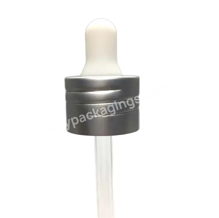 Oem Oem Customized Aluminum Dropper With Screwed Aluminum Closure 24/410 White Plastic Dropper With Glass Pipette