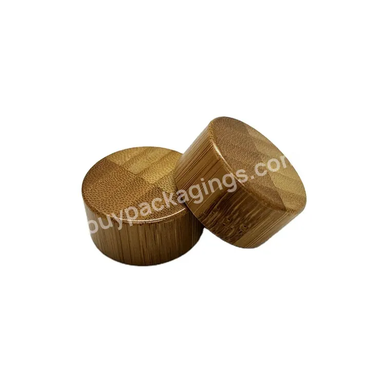 Oem Oem Eco-friendly 28/400 Natural Bamboo Screw Bottle Cover Lids/ New Cosmetic Bottles Wood Tops Logo