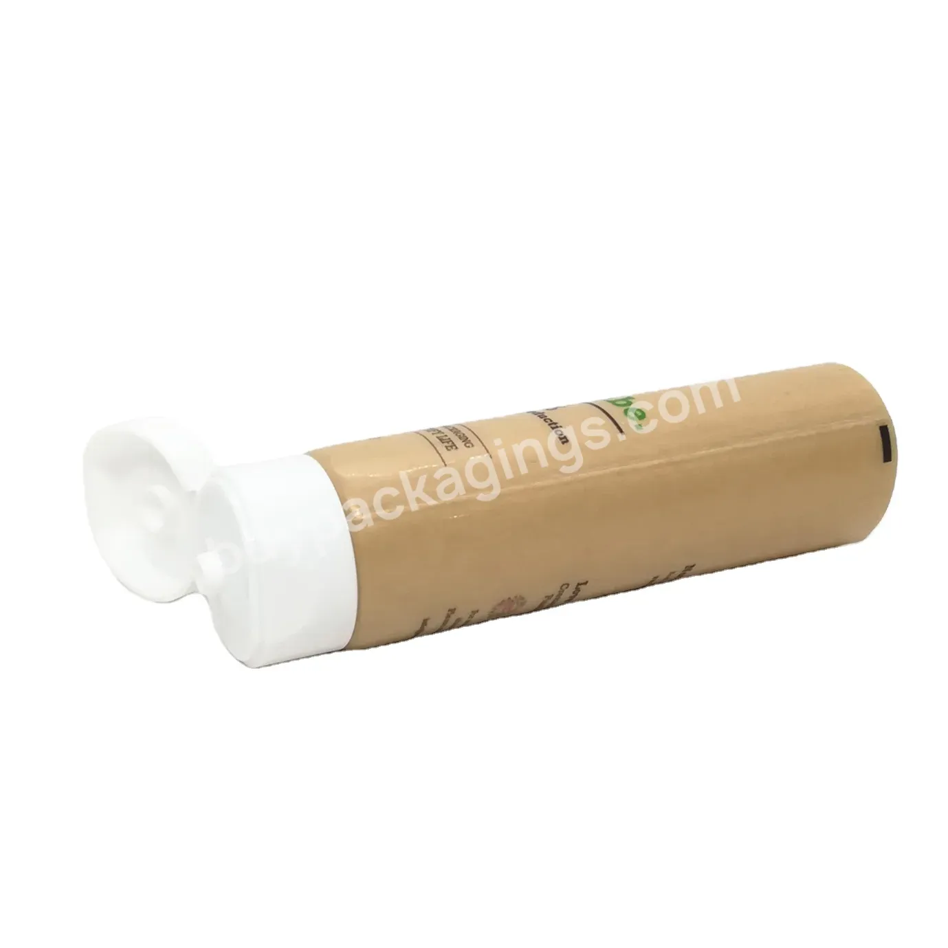 Oem Oem Eco Friendly Recycled Cosmetic Packaging Organic Cream Lotion Sustainable Packaging Kraft Paper Tube With Flip Lid