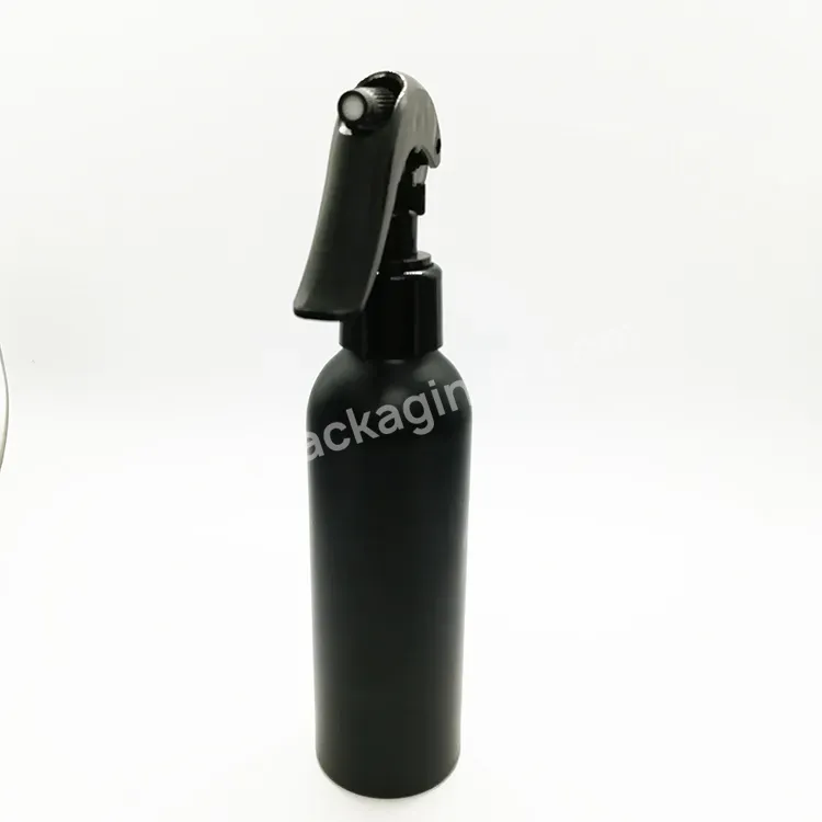 Oem Oem Empty 150ml Matte Black Aluminum Cosmetic Bottle Refillable Aluminum Bottle Water Sprayer Bottle Logo