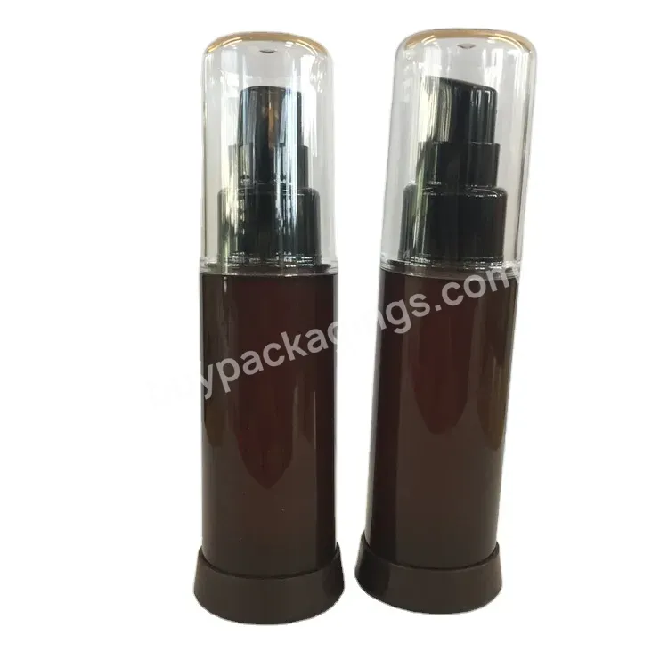 Oem Oem Empty 15ml 30ml 50ml Amber Airless Lotion Pump Pp Bottle Airless Cosmetics Travel Pp Bottle Logo