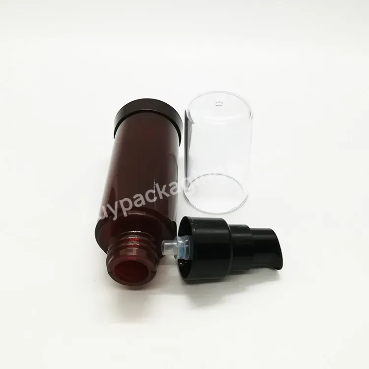 Oem Oem Empty Non-refillable Plastic Cosmetic Cream Bottle Airless Cream Pump Bottle Cylinder Round 30ml 1oz Logo