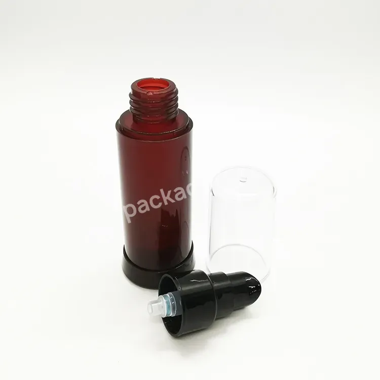 Oem Oem Empty Non-refillable Plastic Cosmetic Cream Bottle Airless Cream Pump Bottle Cylinder Round 30ml 1oz Logo