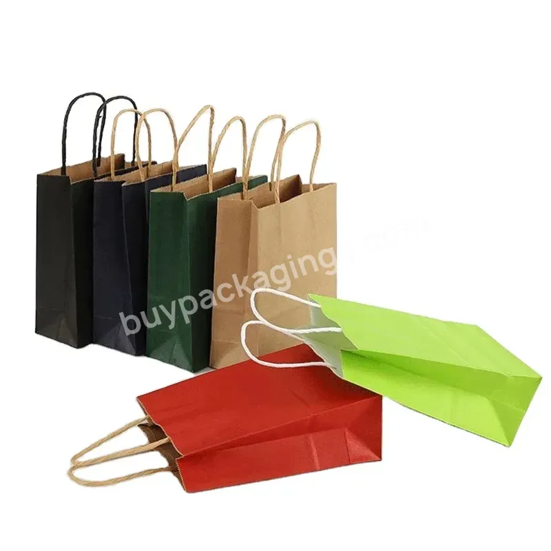 Oem Oem Environment Friendly Kraft Paper Bag Gift Bag With Handles Recyclable Cosmetic Packaging Shopping Bags