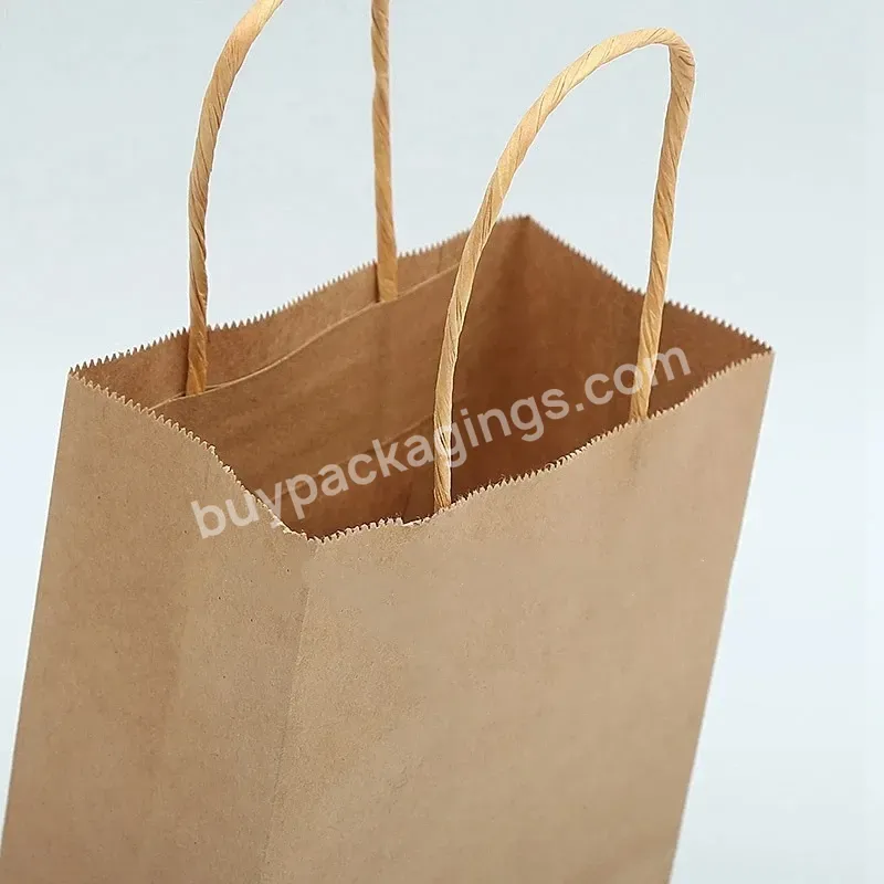 Oem Oem Environment Friendly Kraft Paper Bag Gift Bag With Handles Recyclable Cosmetic Packaging Shopping Bags