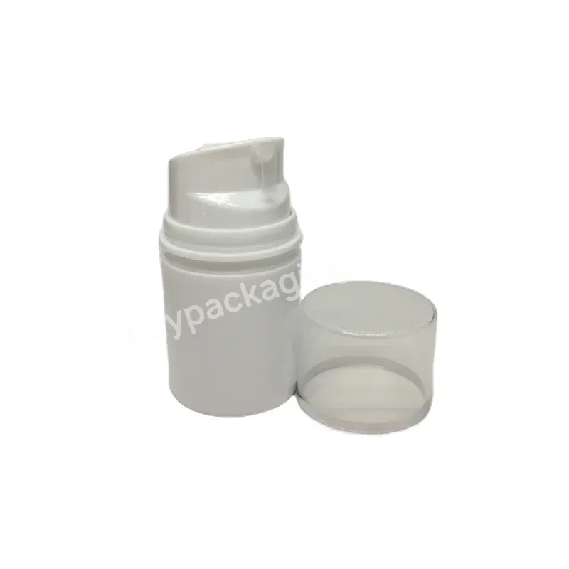 Oem Oem High Quality 30ml 50ml 100ml Wide White Bottle With Airless Pump Silver Ring Decoration Cosmetic Packaging