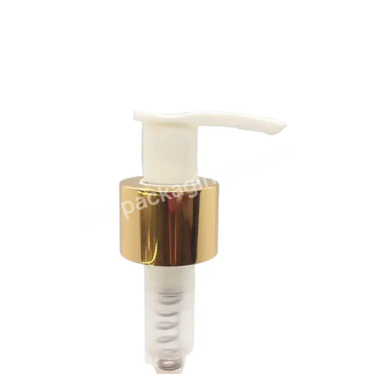 Oem Oem Hot Sale 24/410 Aluminum Shiny Gold Dispenser Lotion Pump Logo