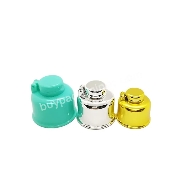 Oem Oem Logo 20mm 24mm 28mm Plastic Bottle Stopper Metallic Flip Top Lid Jingle Shape Liquid Dispenser