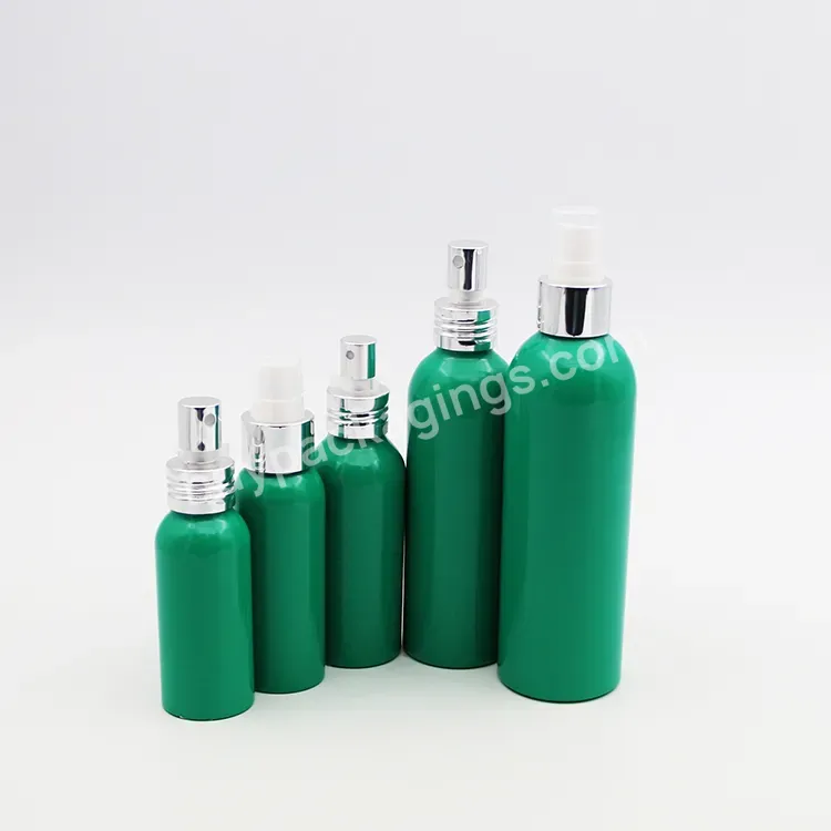 Oem Oem Manufacturer Customized Color 30-1000ml Green Aluminum Bottle Aluminum Sprayer Bottle Daily Care Cosmetic Aluminum Bottle