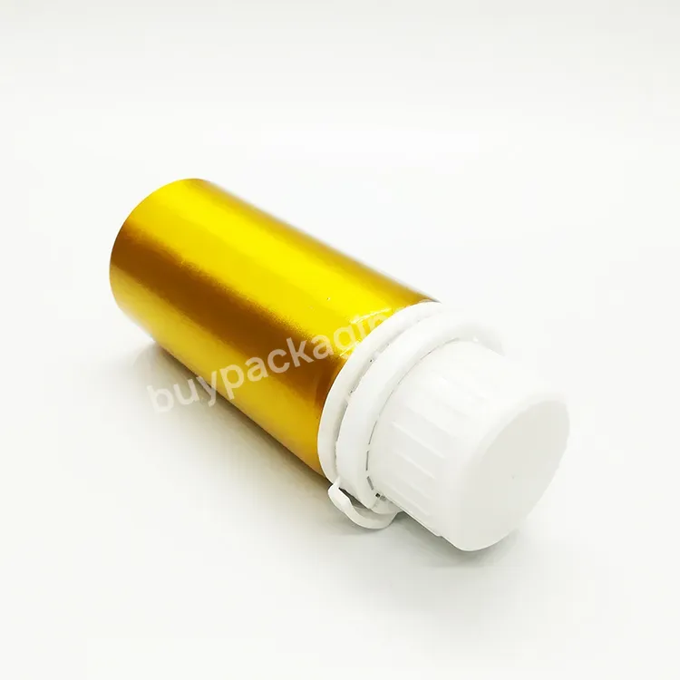 Oem Oem Manufacturer Empty Round 120ml Shinning Gold Aluminum Bottle Essential Oil Container Aluminum Bottle Logo