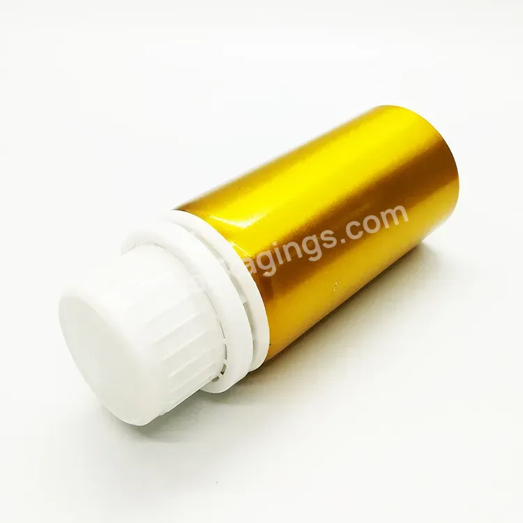 Oem Oem Manufacturer Empty Round 120ml Shinning Gold Aluminum Bottle Essential Oil Container Aluminum Bottle Logo