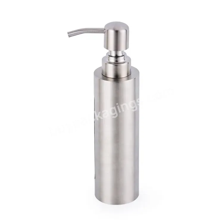 Oem Oem Matte Black 200ml Metal Stainless Steel Liquid Soap Shampoo Lotion Pump Bottles With Visible Cut-out Window