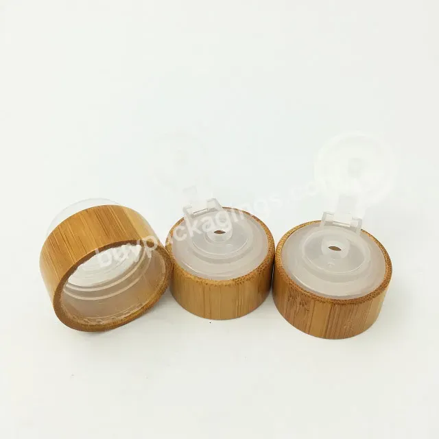 Oem Oem Plastic Flip Top Screw Cap 28mm With Bamboo Closure Cover Logo