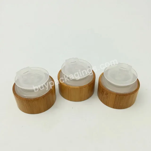 Oem Oem Plastic Flip Top Screw Cap 28mm With Bamboo Closure Cover Logo