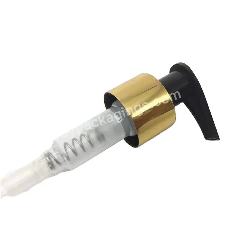 Oem Oem Wholesale Gold Aluminum Lotion Dispenser Pump 24/410 With Black Tops Manufacturer/wholesale