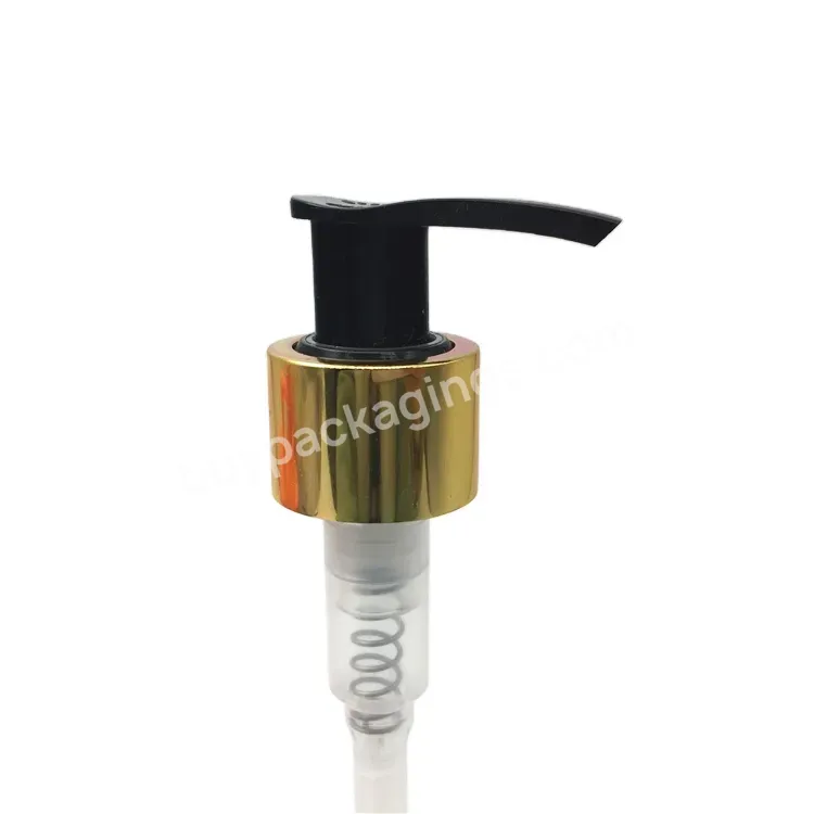 Oem Oem Wholesale Gold Aluminum Lotion Dispenser Pump 24/410 With Black Tops Manufacturer/wholesale