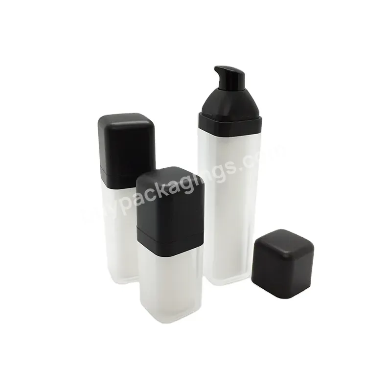 Oem Own Logo Matt Black Big Cap Matt Black Airless Pump Bottle