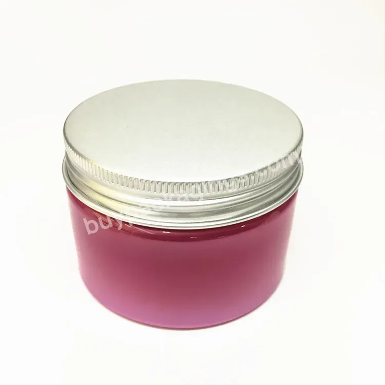 Oem Pearl Pink Color Cosmetic Empty 100g Pet Cream Jars With Metal Cap