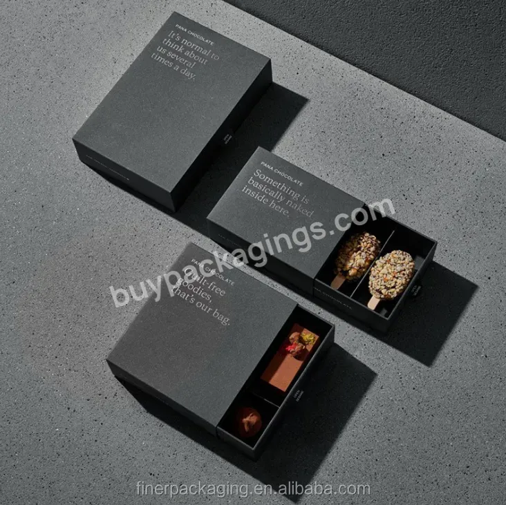 Oem Personalized Black Chocolate Boxes With Tray And Corrugated Paper