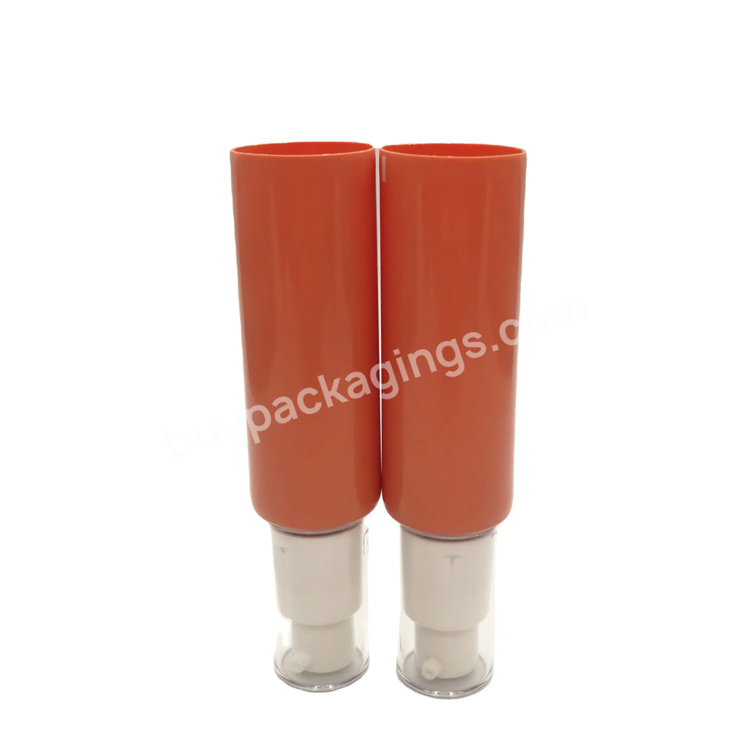 Oem Plastic Soft Airless Pump Round Tube With Clear Cap