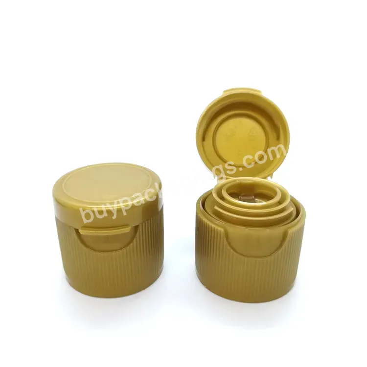 Oem Plastic Yellow Ribbed Soy Sauce Cap Pe Flip Top Cap For Soy Sauce Bottle Manufacturer/wholesale Logo