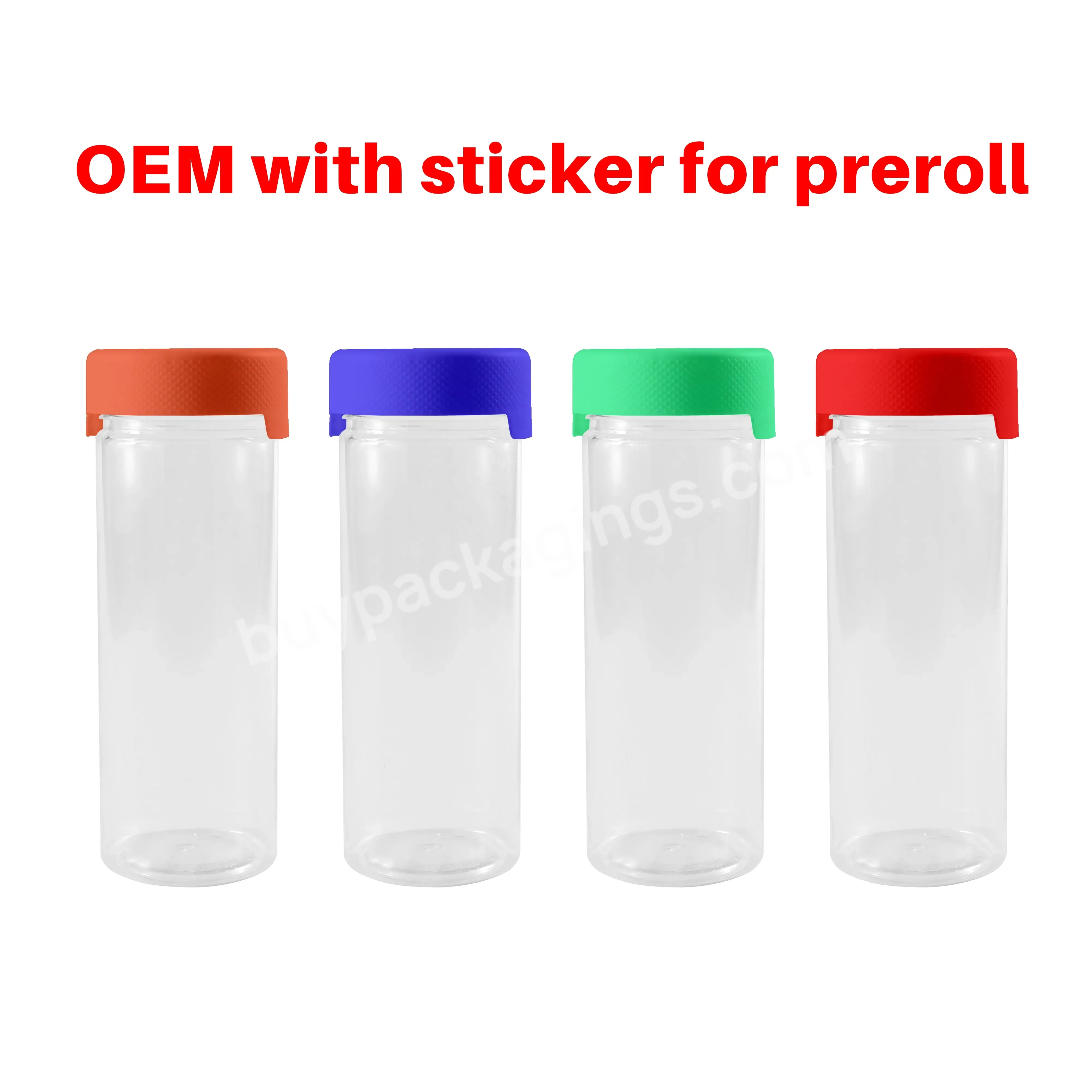 Oem Pp Plastic Pop Top Jars Child Proof Container For Candy Herb Packaging Preroll Packaging