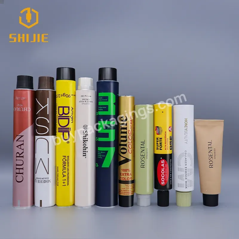 Oem Print Aluminum Collapsible Squeezable Tube Cosmetic Hair Care Cream Packaging Container