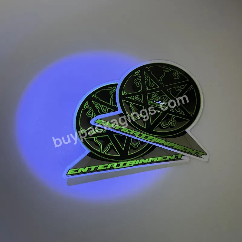 Oem Printing Shiny Fluorescent Custom Night Glowing In Dark Sticker