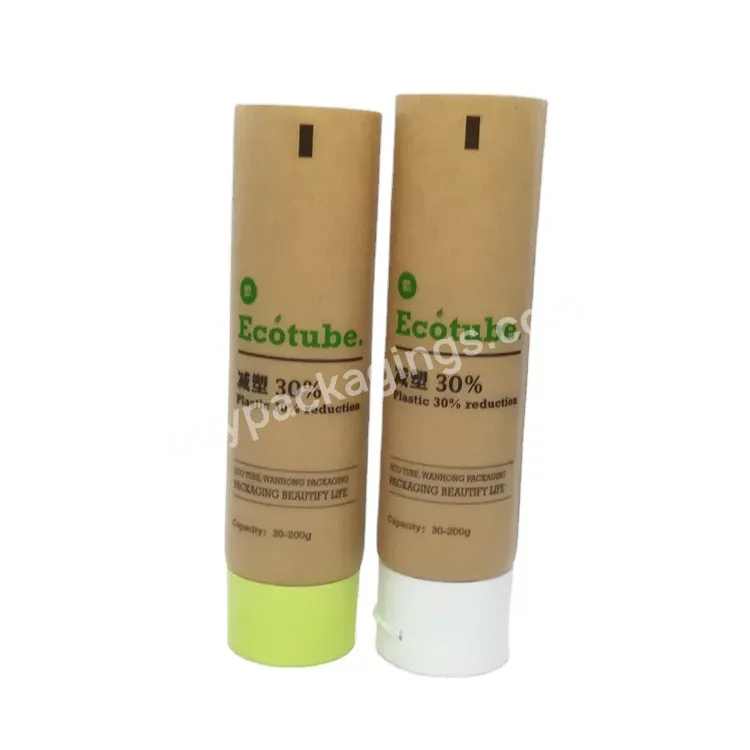 Oem Recyclable 40% Paper Plastic Body Lotion Hand Cream Cosmetic Soft Tube Biodegradable Squeeze Tubes Packaging