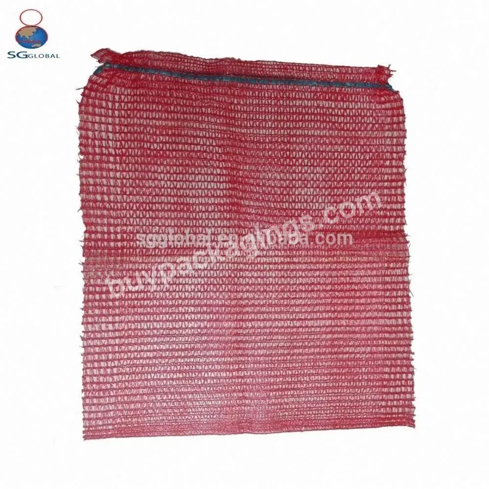 Oem Reusable Red Pp Tubular Leno Net Mesh Bags 50x80cm For Potato