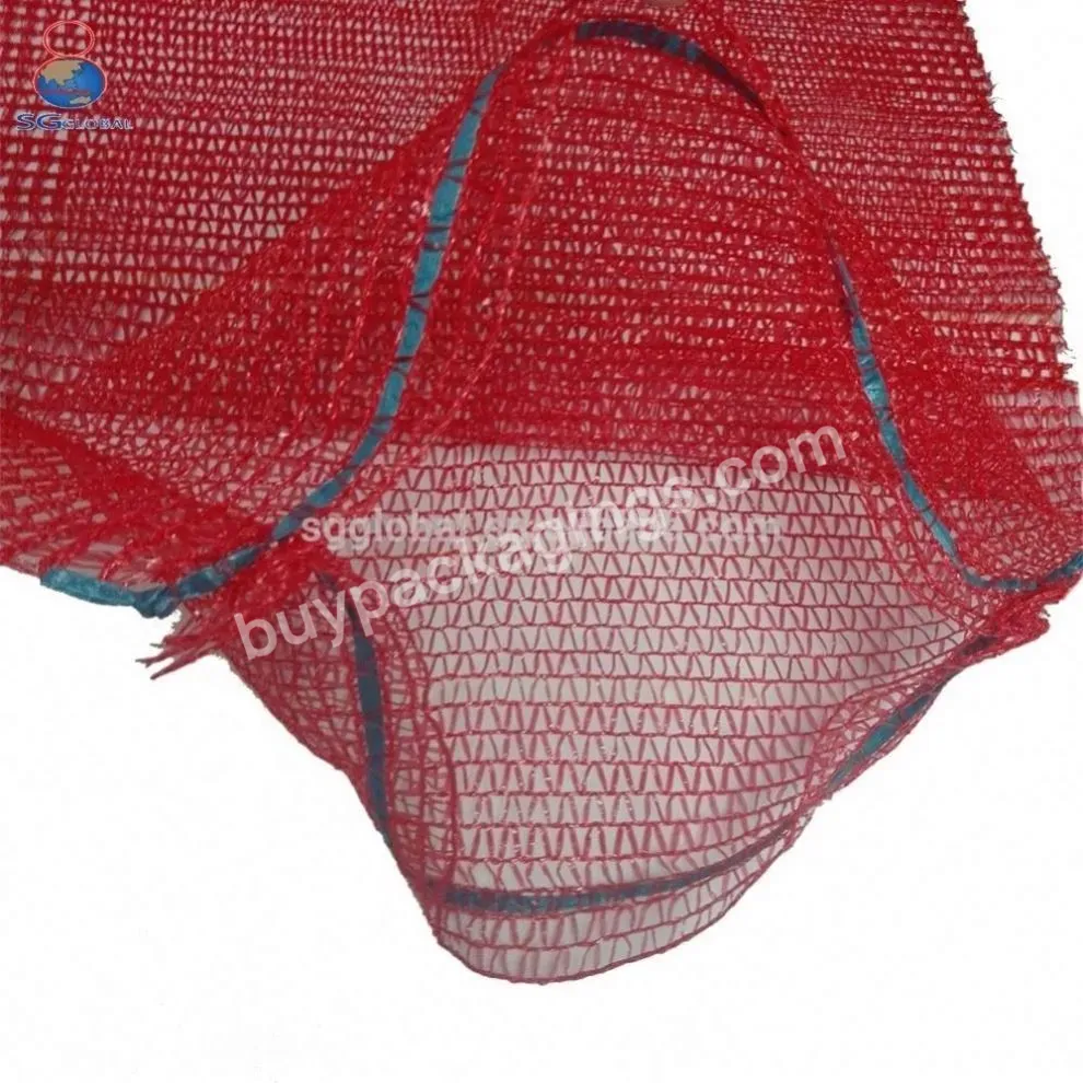 Oem Reusable Red Pp Tubular Leno Net Mesh Bags 50x80cm For Potato