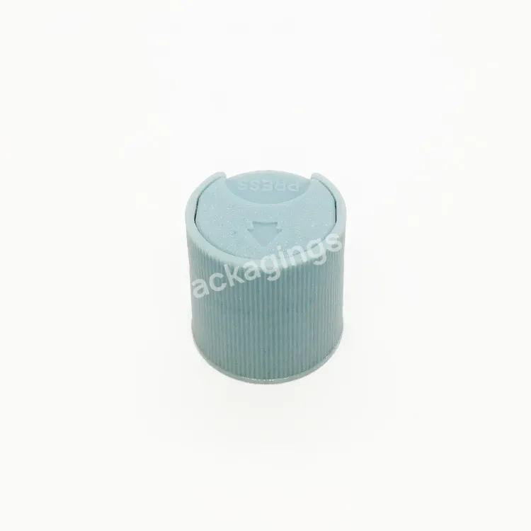 Oem Ribbed Plastic Screw Lid Blue Disc Top Lid Squeeze Bottle Lotion Dispenser 24/410 Manufacturer/wholesale