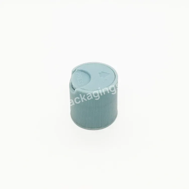 Oem Ribbed Plastic Screw Lid Blue Disc Top Lid Squeeze Bottle Lotion Dispenser 24/410 Manufacturer/wholesale