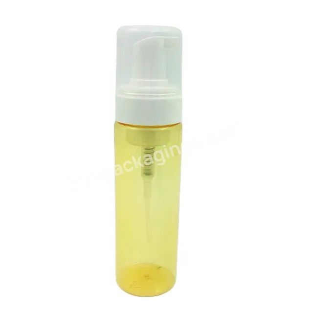 Oem Round Colorful Yellow Pet Foam Bottle 150ml Liquid Soap Foamer Pump Bottle 5oz Foamer Bottle Logo