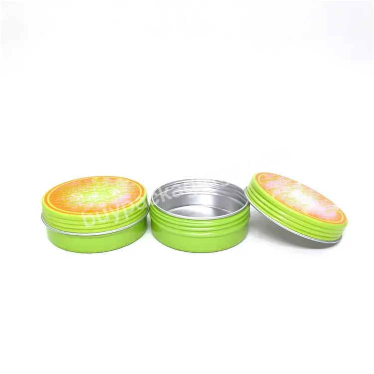 Oem Round Cosmetic Containers Jar For Lip Balm Cream Metal Aluminum Tin Jar With Custom Logo And Sticker Print 15ml 15g 0.5oz