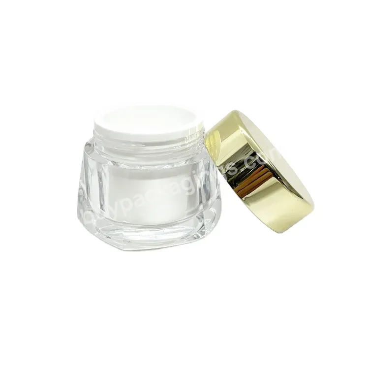 Oem Round Double Wall Luxury Skin Care Cosmetic Facial Cream Container Packaging Acrylic Jar