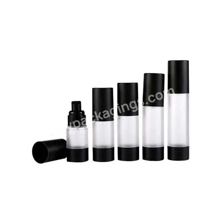 Oem Rts 15ml 25ml 30ml 40ml 50ml Matte Frosted Transparent Black Plastic Airless Pump Bottle