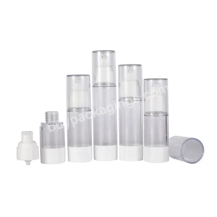 Oem Rts 15ml 25ml 30ml 40ml 50ml Transparent White Plastic As Airless Pump Bottles